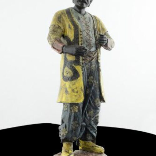 Moro Veneziano in bronzo dipinto. H 35 cm. Epoca fine '800.