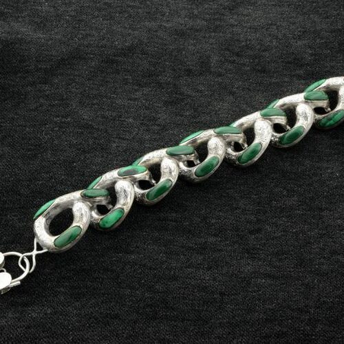 Bracciale in argento e malachite. Inghilterra. Epoca Vittoriana.