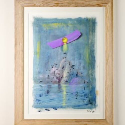 Disegno a tempera su cartoncino del pittore Alberto Lanteri - Torino. Dimensioni 60x45