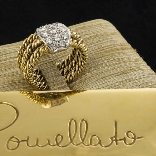 Anello vintage in oro e brillanti. Epoca 1970-1980. Pomellato
