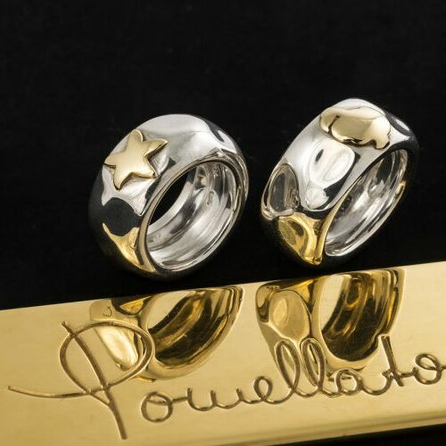 Anelli in argento e oro serie "Dodo" di Pomellato