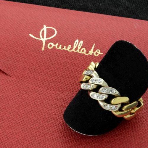 Anello oro giallo e diamanti serie "Gourmette". Pomellato
