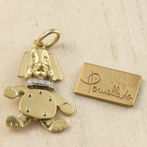 Pendente cane in oro 18 kt e diamanti Pomellato
