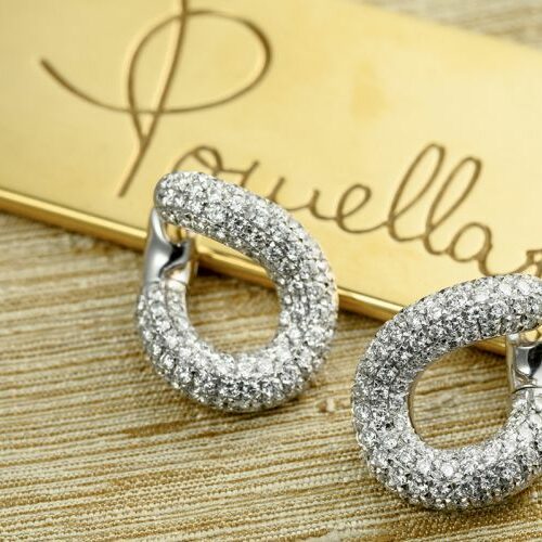 Orecchini in oro bianco 18 kt e diamanti - Pomellato