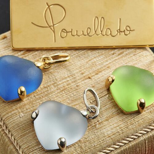 Pendenti cuore in oro giallo 18kt e pasta vitrea - Pomellato
