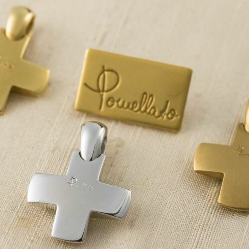 Ciondoli a croce In oro giallo e bianco. oro 18k - Pomellato